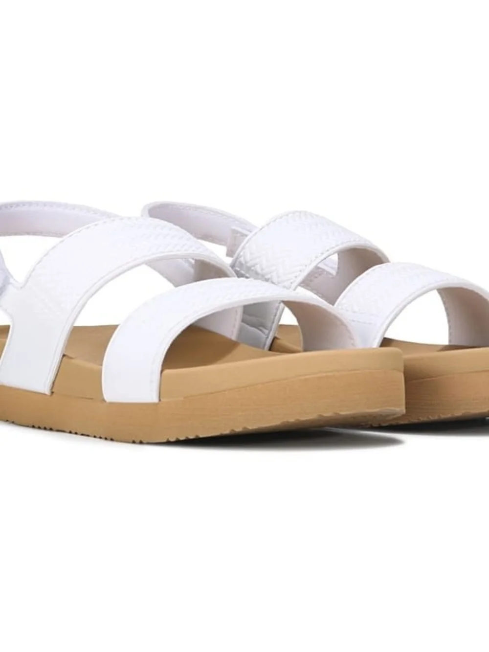 Reef Kids White Double-Strap Sandals with Tan Footbed